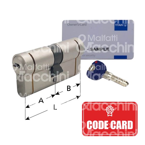 Cr k66c5050 cilindro sagomato chiave/chiave k66 50 x 50 = 100 mm chiave punzonata cifratura kd cromo satinato