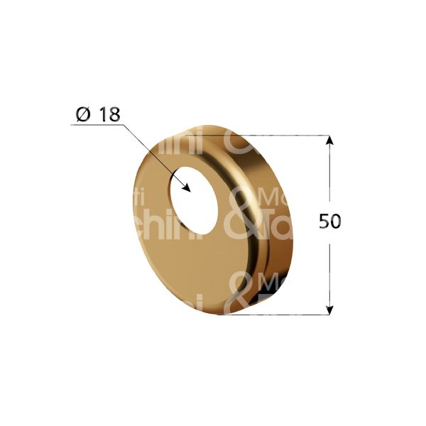Disec a0397cr carter per protettore misura Ø 50 profondita' mm 18 cromo lucido