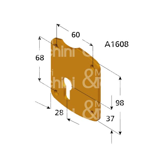 Disec a1608oldx mostrina foro sagomato ottone lucido dx mm 80 x 98