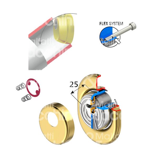 Disec bfe301br protettore monolito interasse fori mm 31 misura Ø 54 profondita' mm 25 bronzato