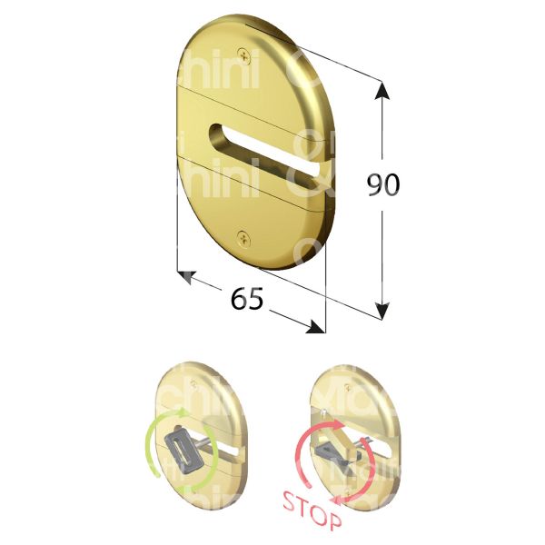 Disec bkey02f9 protettore blocca chiave misura 65 x 90 profondita' mm 8 oro lucido