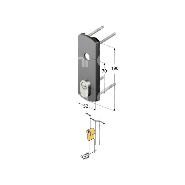 Disec dn140pd1an protettore per basculante/serranda interasse fori mm 39 x 138 misura 52 x 190 nero