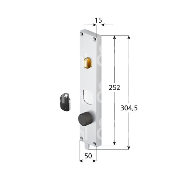 Disec ktn500fn blocco per alzante scorrevole chiave no misura 50 x 304,5 profondita' mm 15 nero