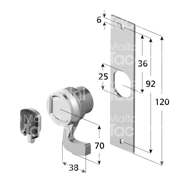 Disec mg700i blocco per basculante e serranda art. mg700i acciaio inox mano dx - sx