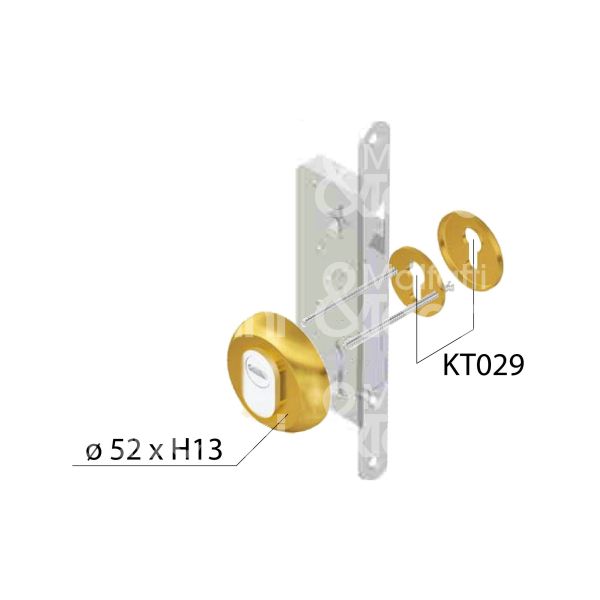 Disec or02ol protettore applicare interasse fori mm 38 misura Ø 52 profondita' mm 13 ottone lucido pvd