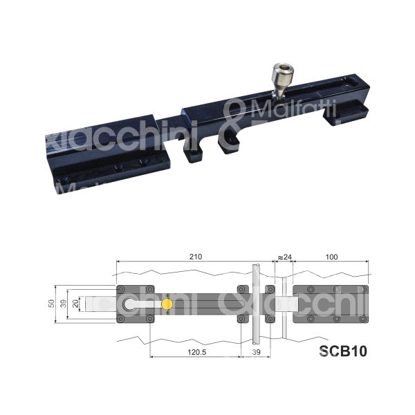 Disec scb10an catenaccio per persiane con apertura giorno art. scb10 acciaio nero l mm 210 x