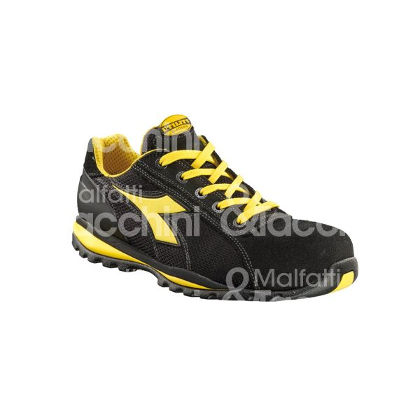 Diadora 170236n43 scarpa antinfortunistica bassa glove ii text low classe di protezione s1p hro sra taglia 43 colore nero/giallo tomaia tessuto rete e vitello scamosciato suola eva e pu puntale acciaio 200 j lamina antiperforazione conformità en iso 20345