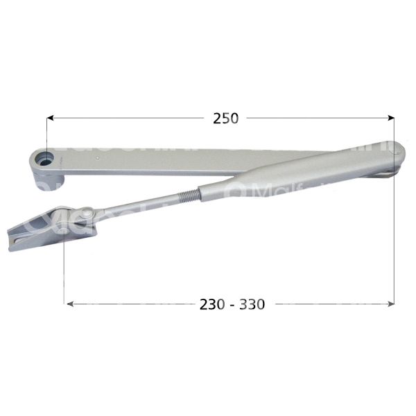 Dorma 105a braccio a compasso per ts71/72/73/83 argento senza fermo