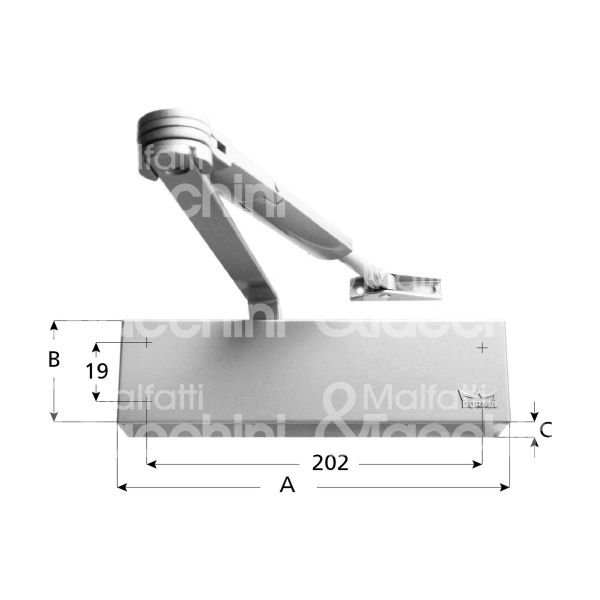 Dorma ts69n chiudiporta aereodinamico a compasso ts69 nero forza 2÷4 senza fermo portata kg max 40÷80