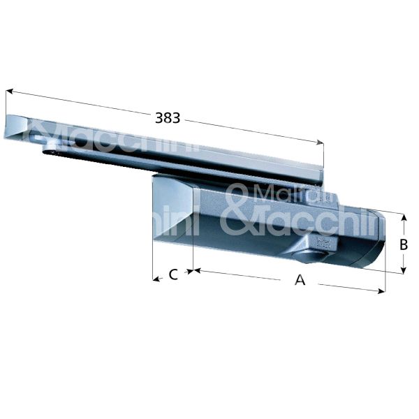 Dorma ts90n chiudiporta aereodinamico completo con braccio ts90 nero forza 3÷4 portata kg max 60÷80