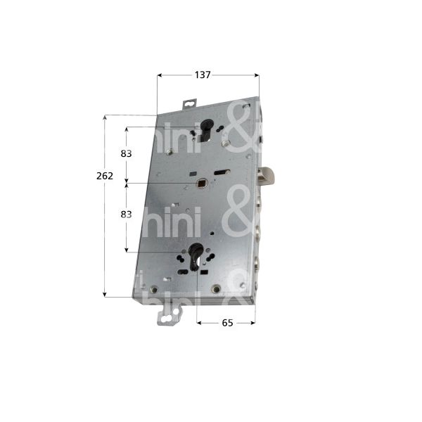 Mul-t-lock ctc40337b serratura per blindata a doppio cilindro triplice e 64 ambidestra 3 catenacci piÙ scrocco e limitatore d'apertura int. cat. 38 sporg. 3,5