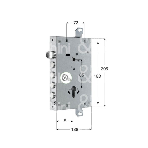 Mul-t-lock lctc10328b serratura blindata a cilindro triplice e 64 ambidestra 4 catenacci piÙ scrocco int. cat. 28 sporg. 3,5