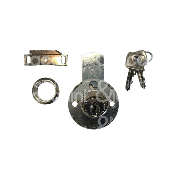 Fasem 81c40n serratura per cassetto Ø 17 lunghezza mm 40 ambidestra chiave piatta kd rotazione 360° 2 estrazione nichelato
