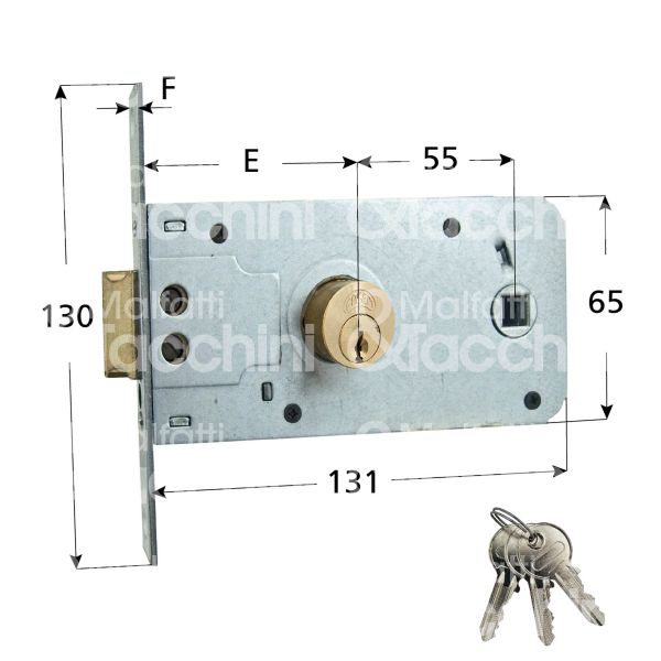 Fasem 901 serratura infilare per fasce 1 mandate cilindro con Ø25 60 laterale scrocco con mandata