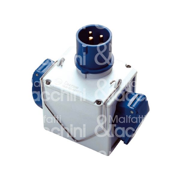 Fme fanton 73110 adattatore industriale doppio art. 73110 blu spina 2p + t / presa 2p + t - 16 a - 250v - ip 44
