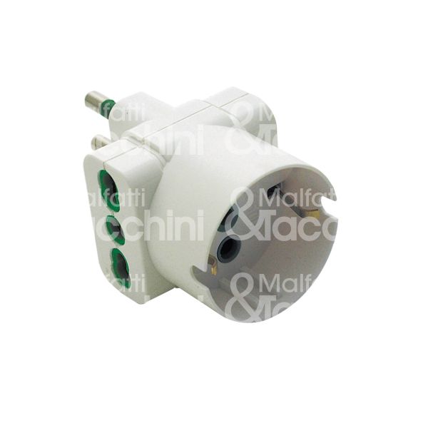 Fme fanton 82191 adattatore civile triplo schuko art. 82191 nero spina 2p + t / presa 2p + t - 16 a - 250v -