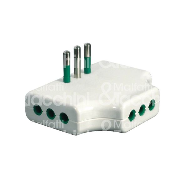 Fme fanton 82251 adattatore triplo 90 gradi art. 82251 nero spina 2p + t / presa 2p + t - 10 a - 250v -