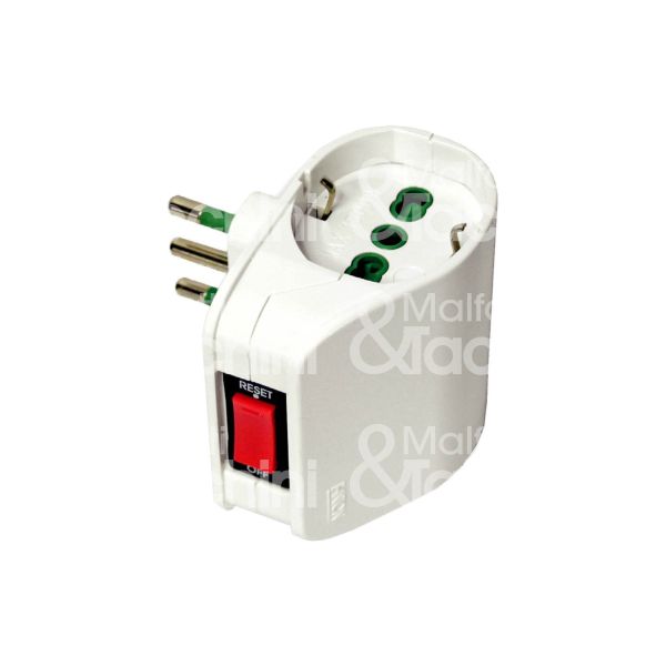 Fme fanton 87310 adattatore civile doppio schuko con interruttore salvaspazio art. 87310 bianco spina 2p + t / presa 2 schuko 2p + t - 10 a con sovaccarico - 250v -