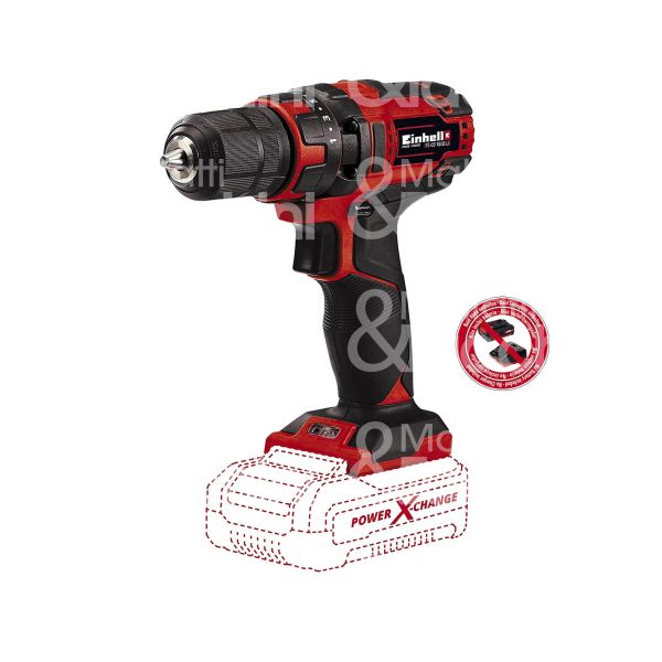 Einhell 4513927 trapano a batteria solo tc-cd18/35 li gamma x-change linea classic potenza 18 v batteria senza serraggio mm 10 peso senza batteria kg 1