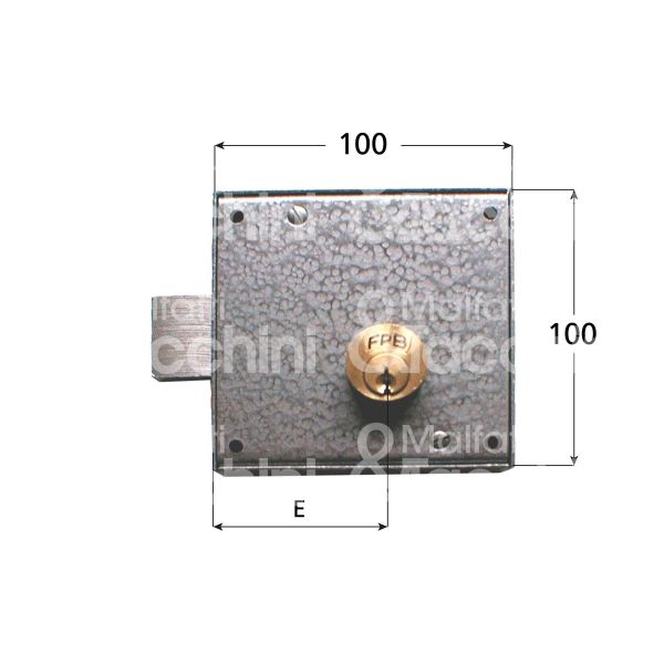 Fangazio serrature 610dx serratura per cancello da applicare solo catenaccio e 55 dx cilindro tondo fisso Ø 25 x 12 2 mandate