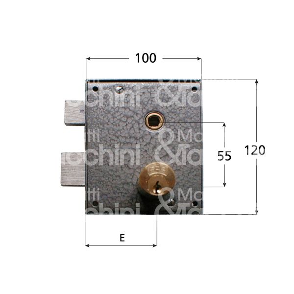 Fangazio serrature 611sx serratura per cancello da applicare scrocco piÙ catenaccio e 55 sx cilindro tondo fisso Ø 25 x 12 2 mandate