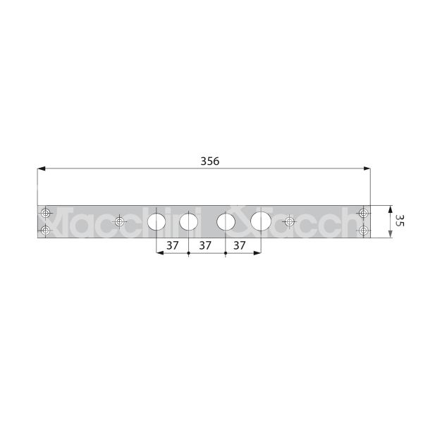 Fiam 1046080037 frontale metallo per blindata interasse 37 ambidestra