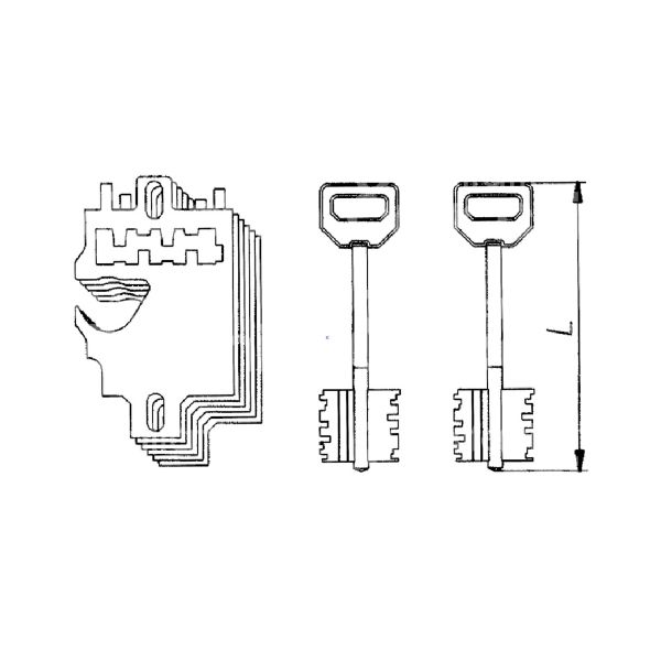 Fiam 1891056390800 gorges ricambio ambidestra chiavi : 5 piÙ 1 cantiere lunghezza 105 cifratura kd