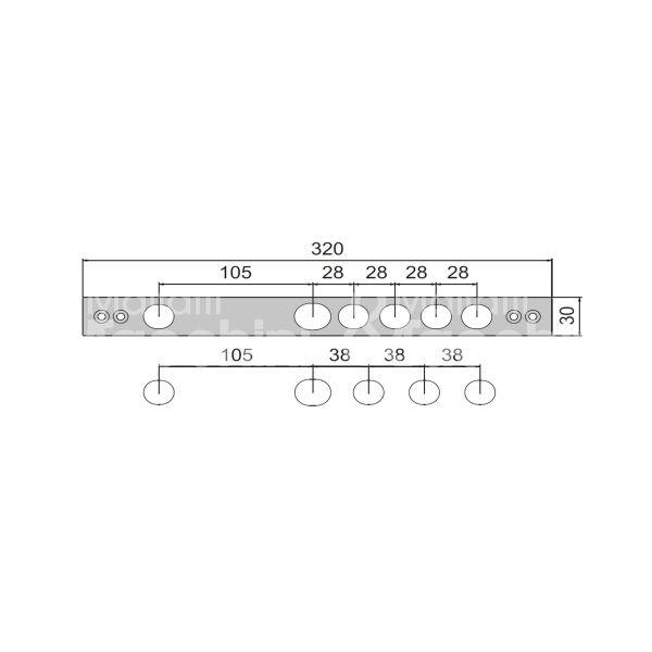 Fiam 20608fp028 contropiastra metallo per blindata interasse 28 ambidestra