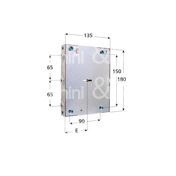 Fiam 26000364 serratura doppia mappa per blindata laterale e 65 ambidestra 3 catenacci filettati int. cat. 65 sporg. 3,5