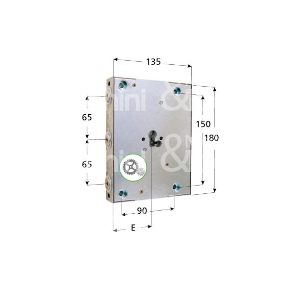 Fiam 26600364g serratura blindata a cilindro laterale e 65 ambidestra 3 catenacci filettati int. cat. 65 sporg. 3,5