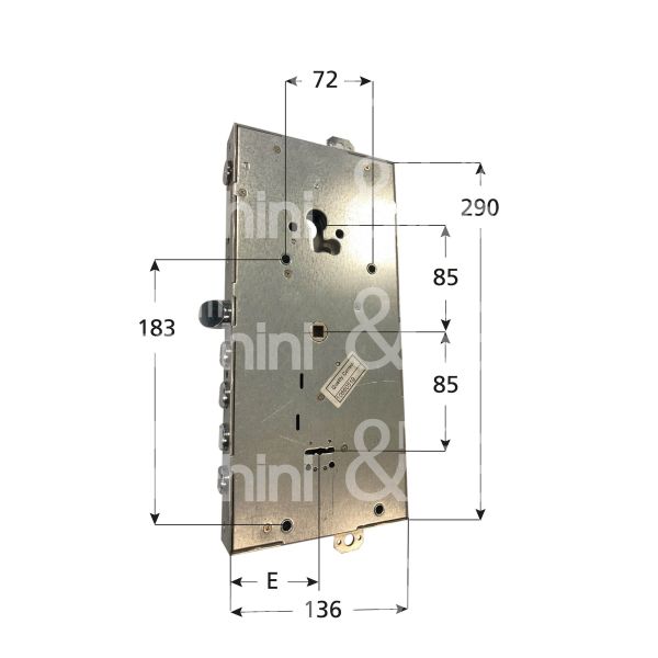 Fiam 6380328p0f serratura doppia mappa per blindata triplice e 63 ambidestra 4 catenacci piÙ scrocco e 1 servizio int. cat. 28 sporg. 3,5