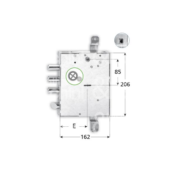 Fiam 6380537008 serratura doppia mappa per blindata triplice e 89 ambidestra 3 catenacci piÙ scrocco int. cat. 37 sporg. 5