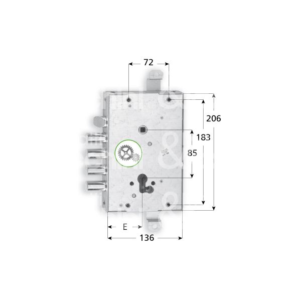 Fiam 66803280f serratura blindata a cilindro triplice e 64 ambidestra 4 catenacci piÙ scrocco int. cat. 28 sporg. 3,5