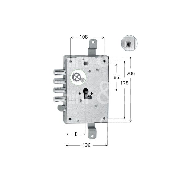 Fiam 66813370g0 serratura blindata a cilindro triplice e 63 ambidestra 3 catenacci piÙ scrocco int. cat. 37 sporg. 13,5