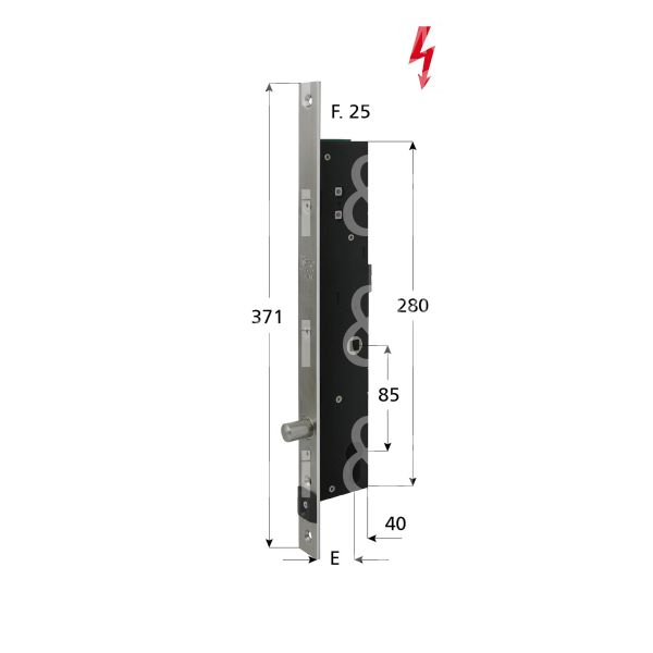 Fiam 7500803021 elettropistone e 30 ambidestra con quadro maniglia chiuso in assenza corrente tensione 8-30v dc