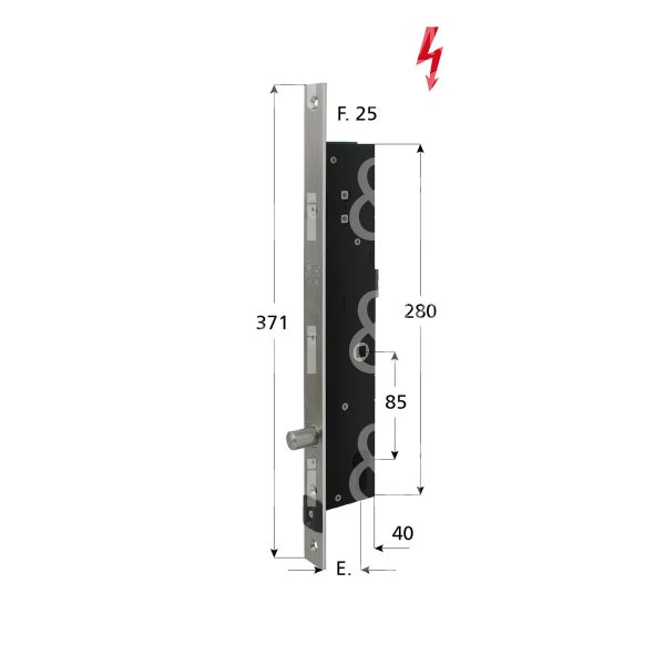 Fiam 7500802522 elettropistone e 25 ambidestra con quadro maniglia aperta in assenza corrente tensione 8-30v dc