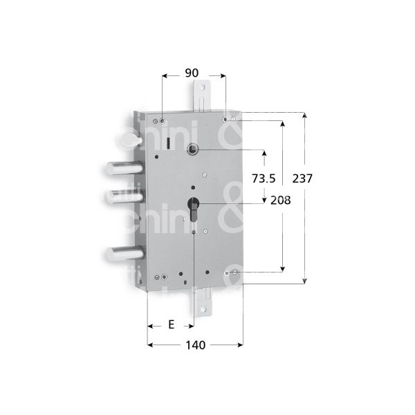 Fiam 8680500 serratura blindata a cilindro triplice e 68 ambidestra 3 catenacci piÙ scrocco int. cat. 38 sporg. 5