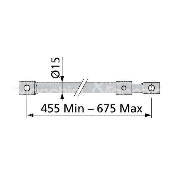 Fiam 99990015 asta di collegamento zincata misura mm 455 ÷ 675 Ø 15