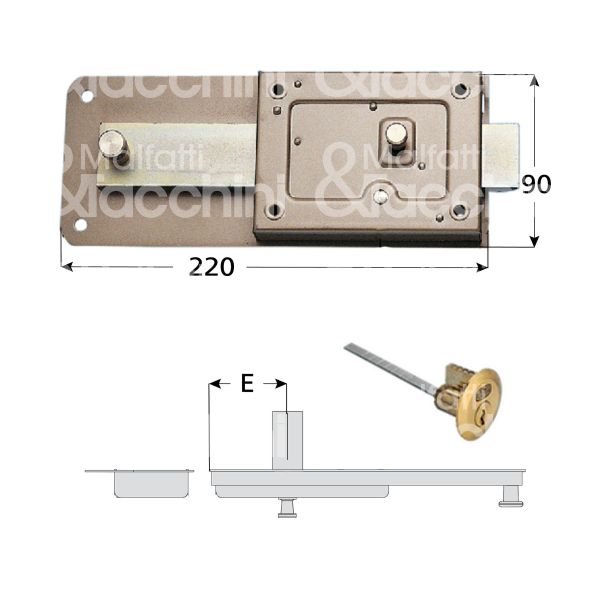Fbd - wally 270bbis50 ferroglietto 5 ½ mandate e 50 dx cilindro tondo staccato chiave piatta