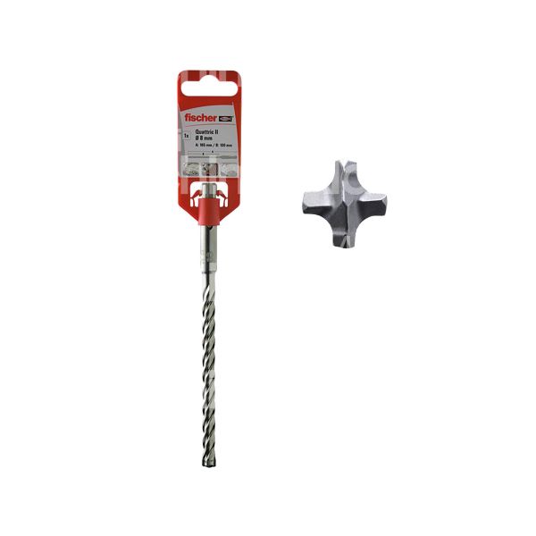 Fischer 504137 punta per muro quattric ii art. 504137 attacco sds plus Ø mm 10 lunghezza utile mm 50 lunghezza totale mm 110 4 taglienti