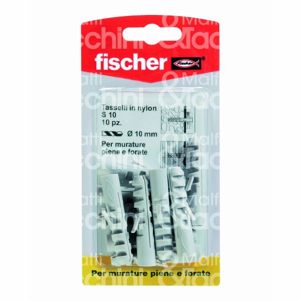 Fischer 504403 tassello nylon s  6k confezione  pz 30 Ø foro mm 6 l mm 30