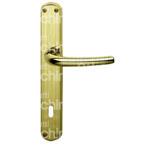 Ghidini 55744089004 maniglia con placca milena ottone graffiato foro patent quadro mm 8 interasse mm 90 l mm 38 h mm 240