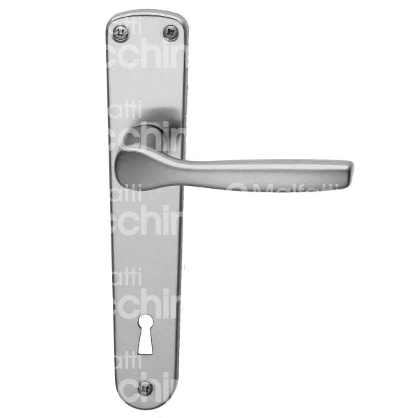 Ghidini 77400089001 maniglia con placca gabry alluminio argento foro patent quadro mm 8 interasse mm 90 l mm 42 h mm 206