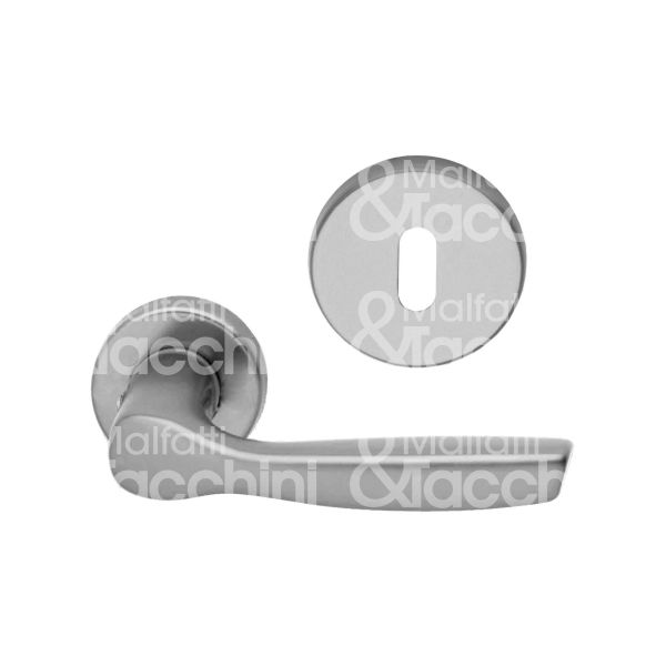 Ghidini 77400281001 coppia maniglia con rosetta gabry alluminio argento foro patent quadro mm 8 Ø rosetta mm 45 senza molla