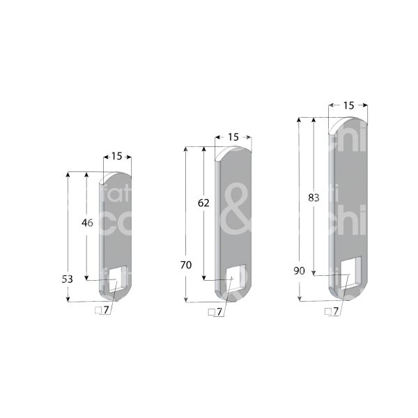 Giussani serrature 126 levetta ricambio lunghezza mm 83 zincata