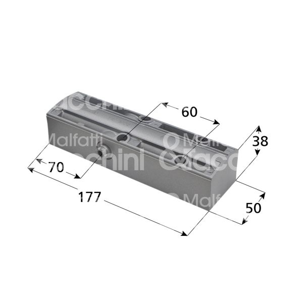 Geze 119575 chiudiporta aereodinamico solo corpo ts1500 nero forza 3÷4 portata kg max 60