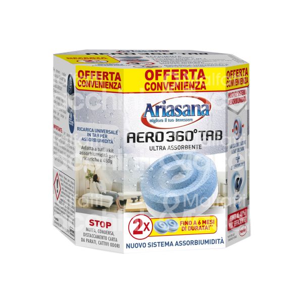 Henkel 2277589 ariasana ricarica aero 360 pastiglia contenuto gr. 450 profumazione inodore confezione pz 2