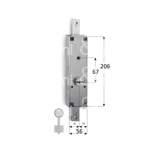 Idm 102 serratura per basculante 2 punti di chiusura foro doppia mappa / chiave doppia mappa cifratura kd