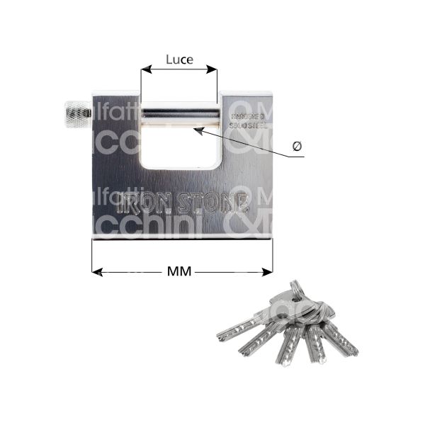 Ilsa ssu94iska lucchetto per serranda mm 94 chiave punzonata cifratura ka
