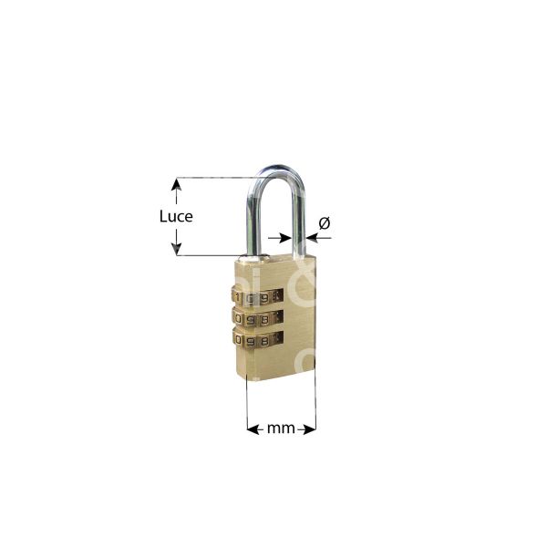 Ibfm 2240cc lucchetto a combinazione mm 38